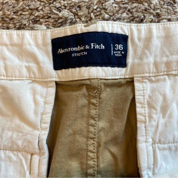 Abercrombie & Fitch Mens Tan Khaki Shorts Size 36 Stretch 10.5 Inch Inseam - Picture 4 of 6